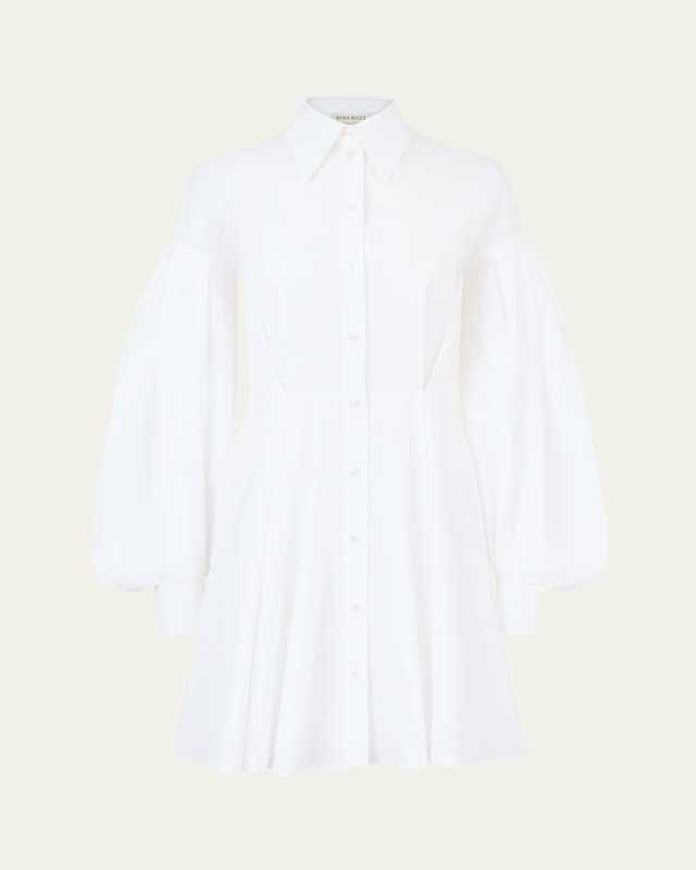 Cocoon Sleeve Poplin Mini Dress